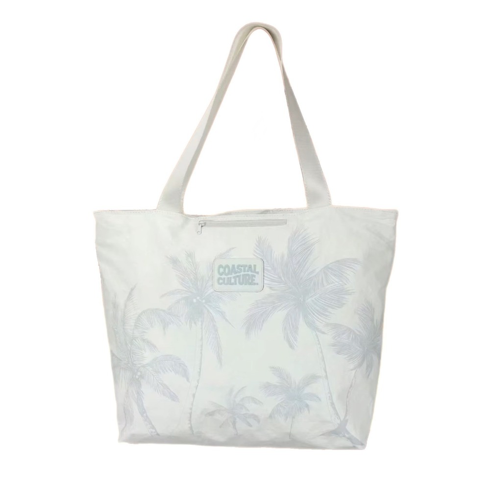 Coastal culture everyday tote palm tree NEW White durable water resistant beach